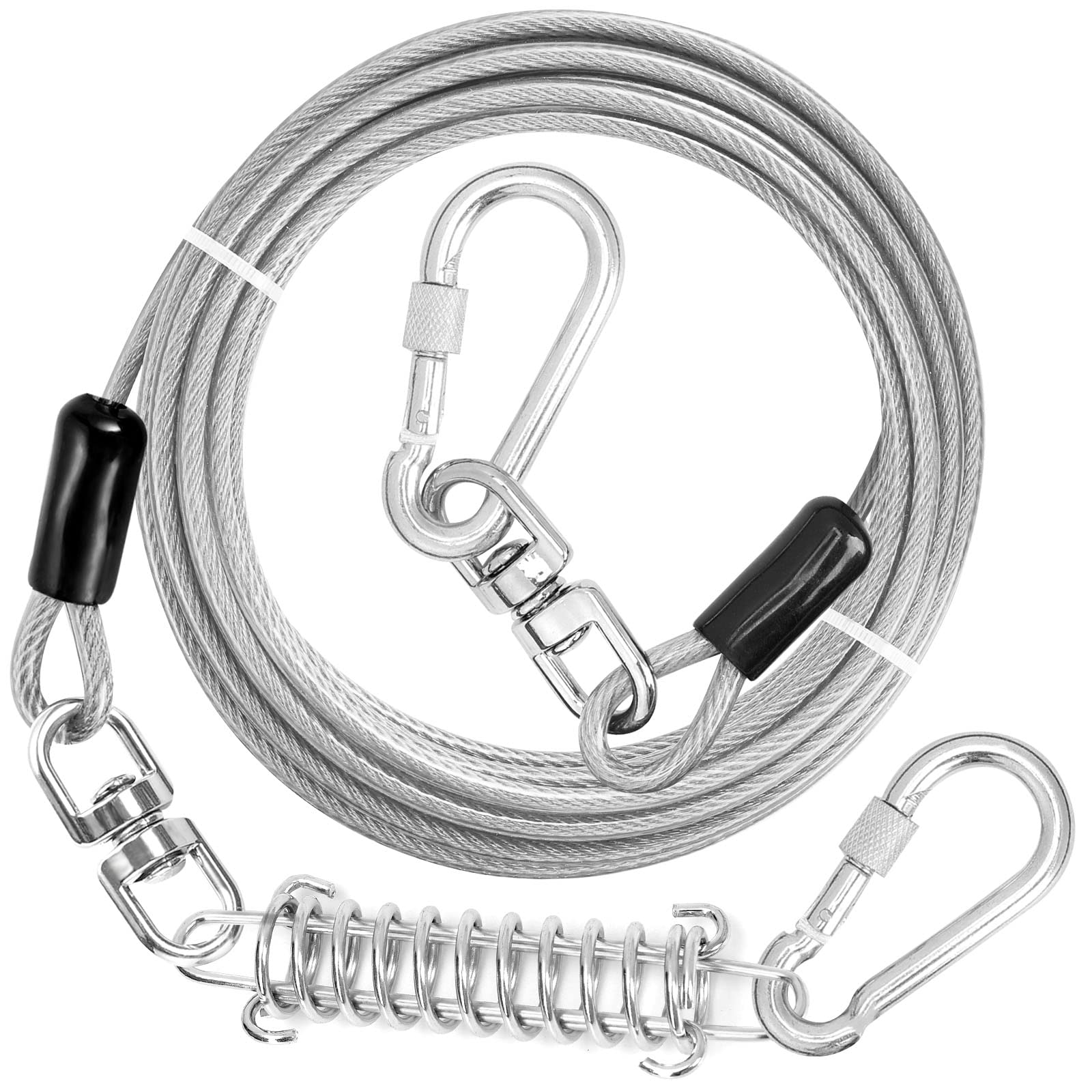Jenico Cable para Perro con mosquetón bloqueable, seguridad en paseos al aire libre.
