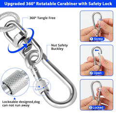 jenico dog tether anti-rust vinyl cover protects in all weather