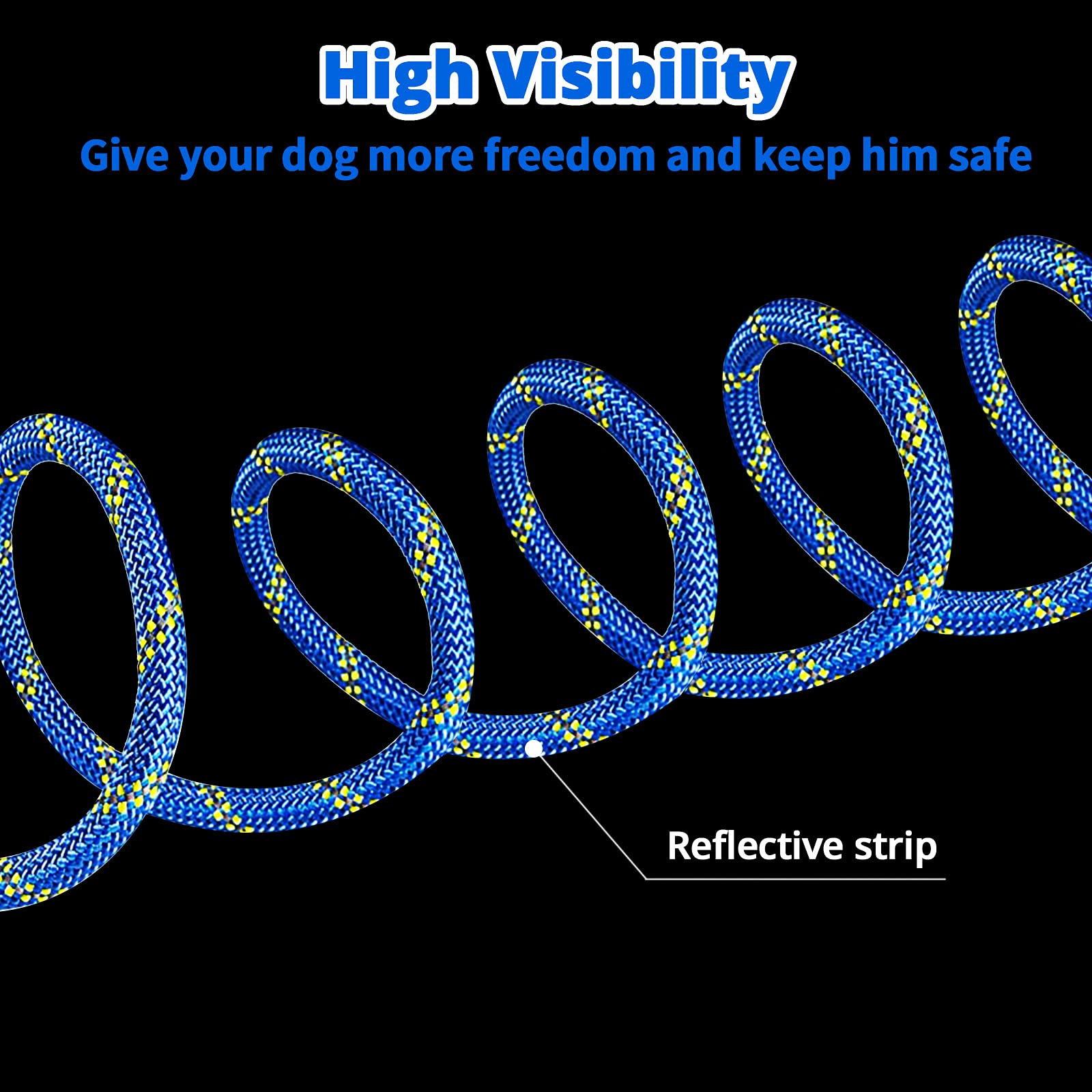 Jenico dog tie-out cable 100ft blue extends play space while keeping control