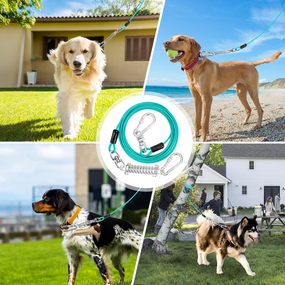 Jenico 20ft lightweight tie-out provides convenient reach for small to medium dogs.