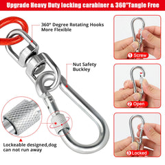jenico dog tie out cable 360-degree rotation to prevent tangling