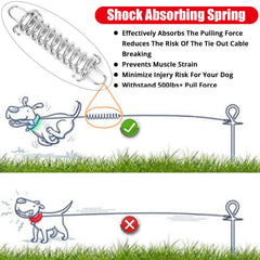 jenico dog tie out cable with 360-degree rotation prevents tangling during play