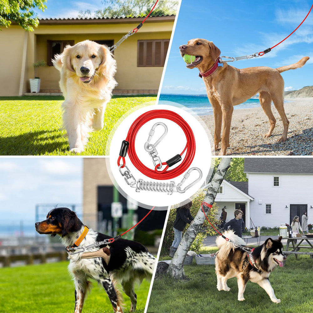 jenico dog tie out cable 50ft lightweight design for mid-size dogs