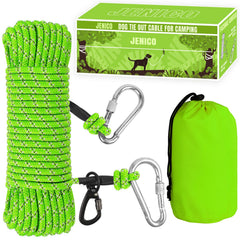 Jenico dog tie-out cable 50ft overhead system boosts visibility and safe roaming in parks.