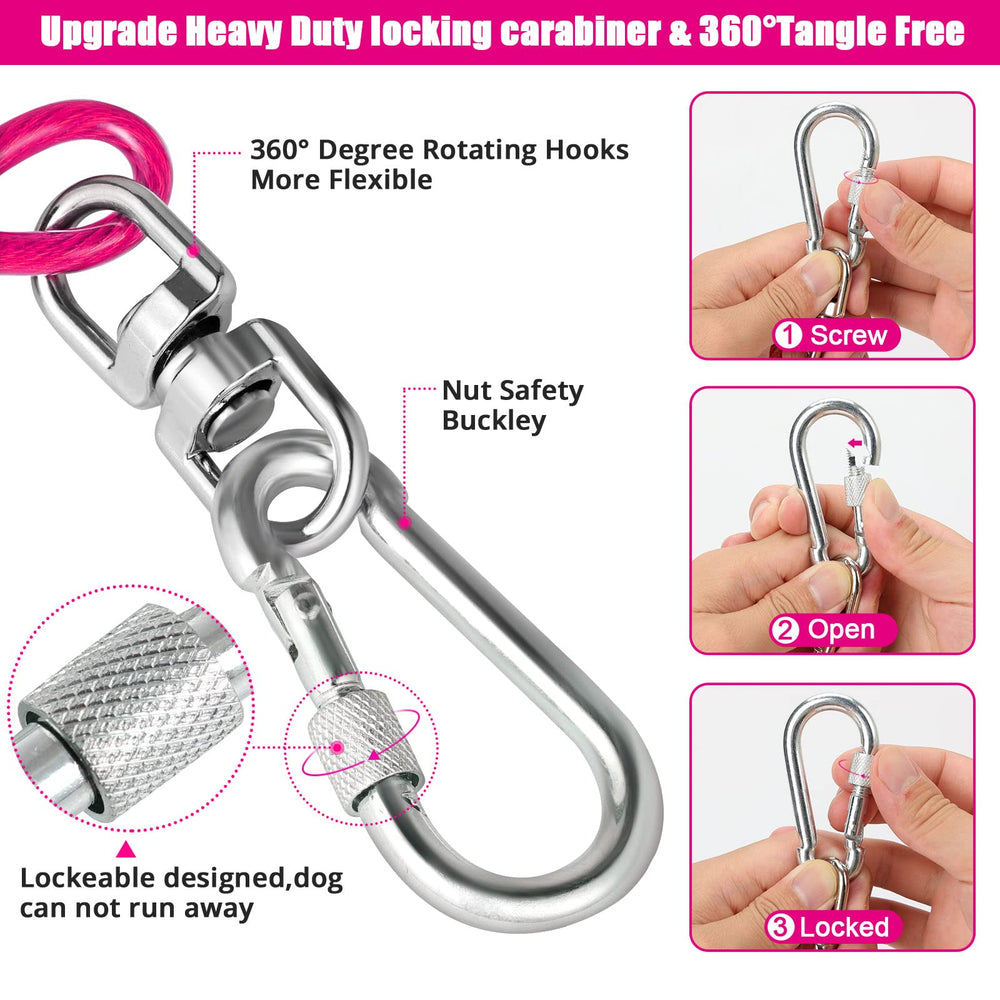 Jenico Dog Tie Out Cable showcases 5mm galvanized steel with PVC coating for durability.