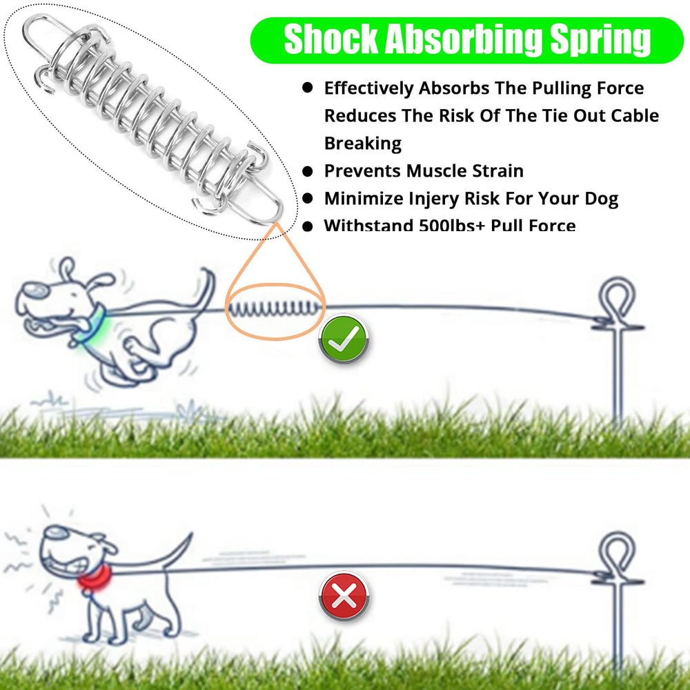 jenico dog tie out cable 5mm galvanized steel core for strength