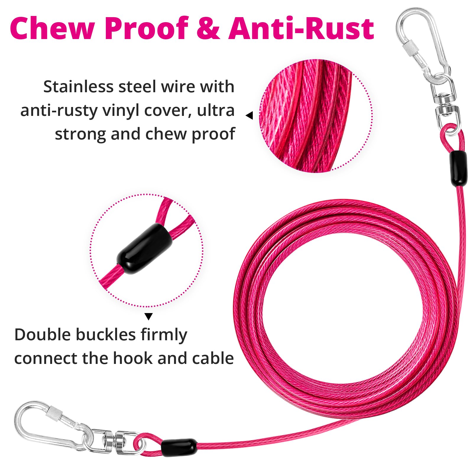 Jenico anti-rust vinyl cover protects the cable in rain and weather conditions