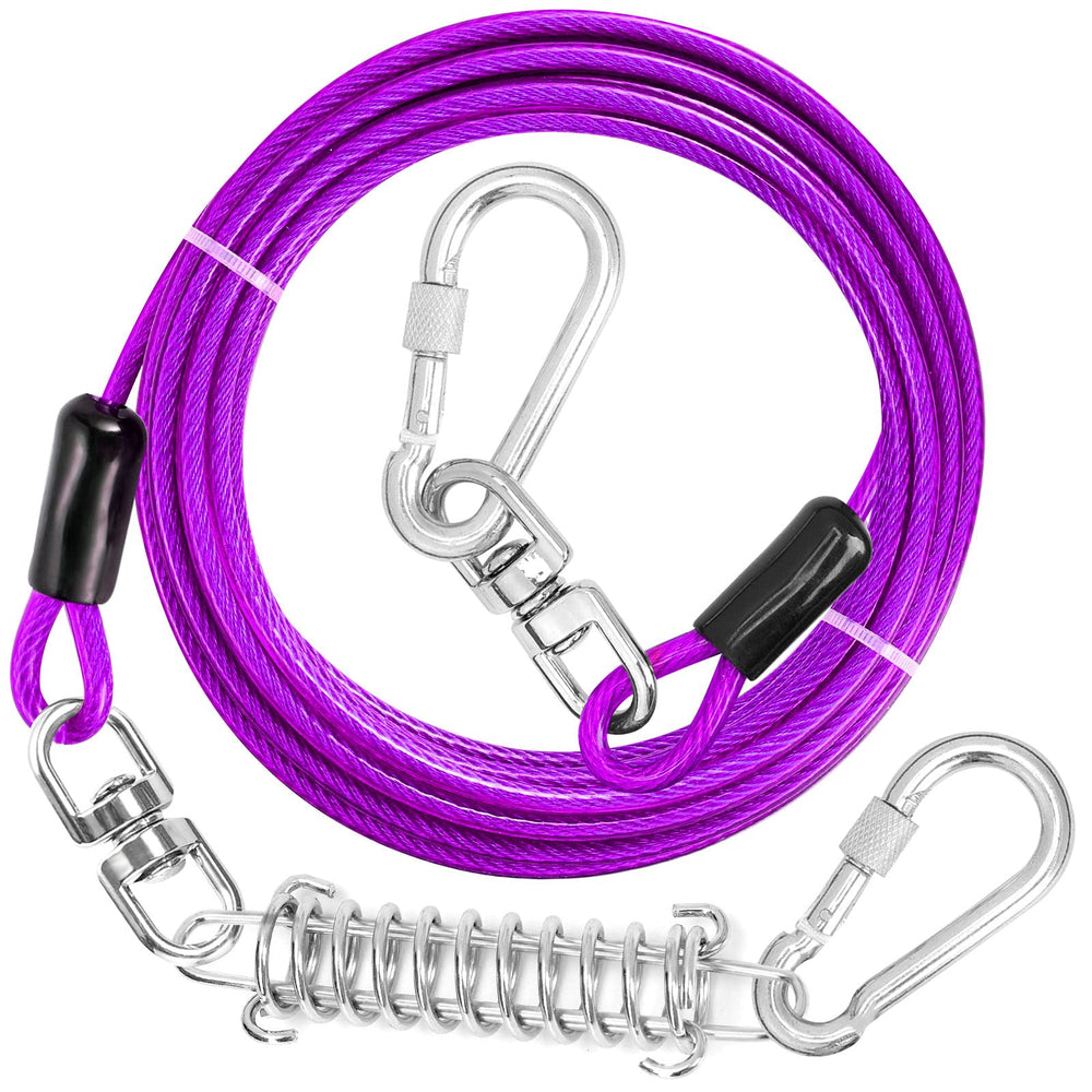 jenico dog tie out cable with locking carabiner for secure yard play