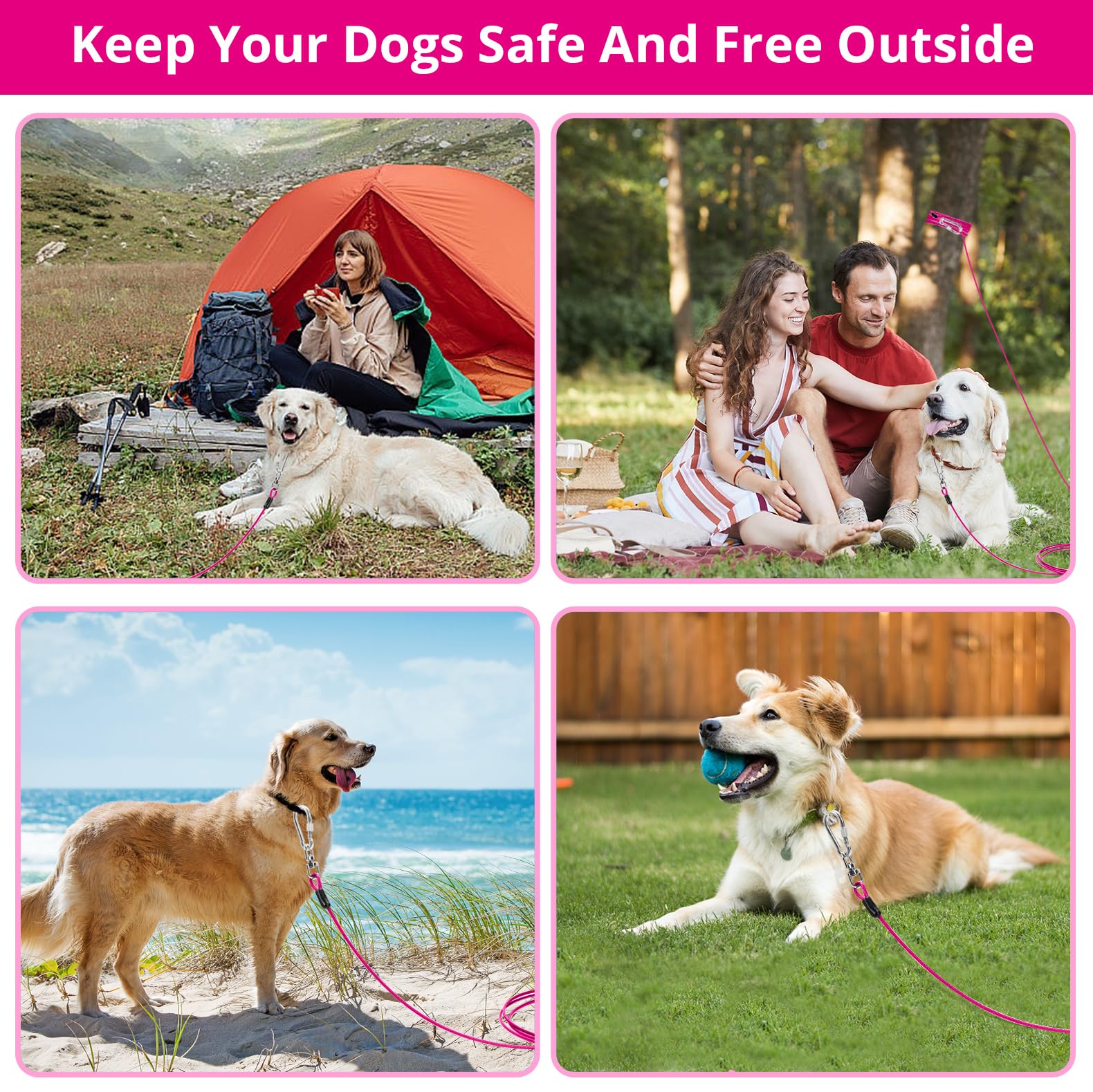 jenico dog tie out cable lightweight portable design for camping trips