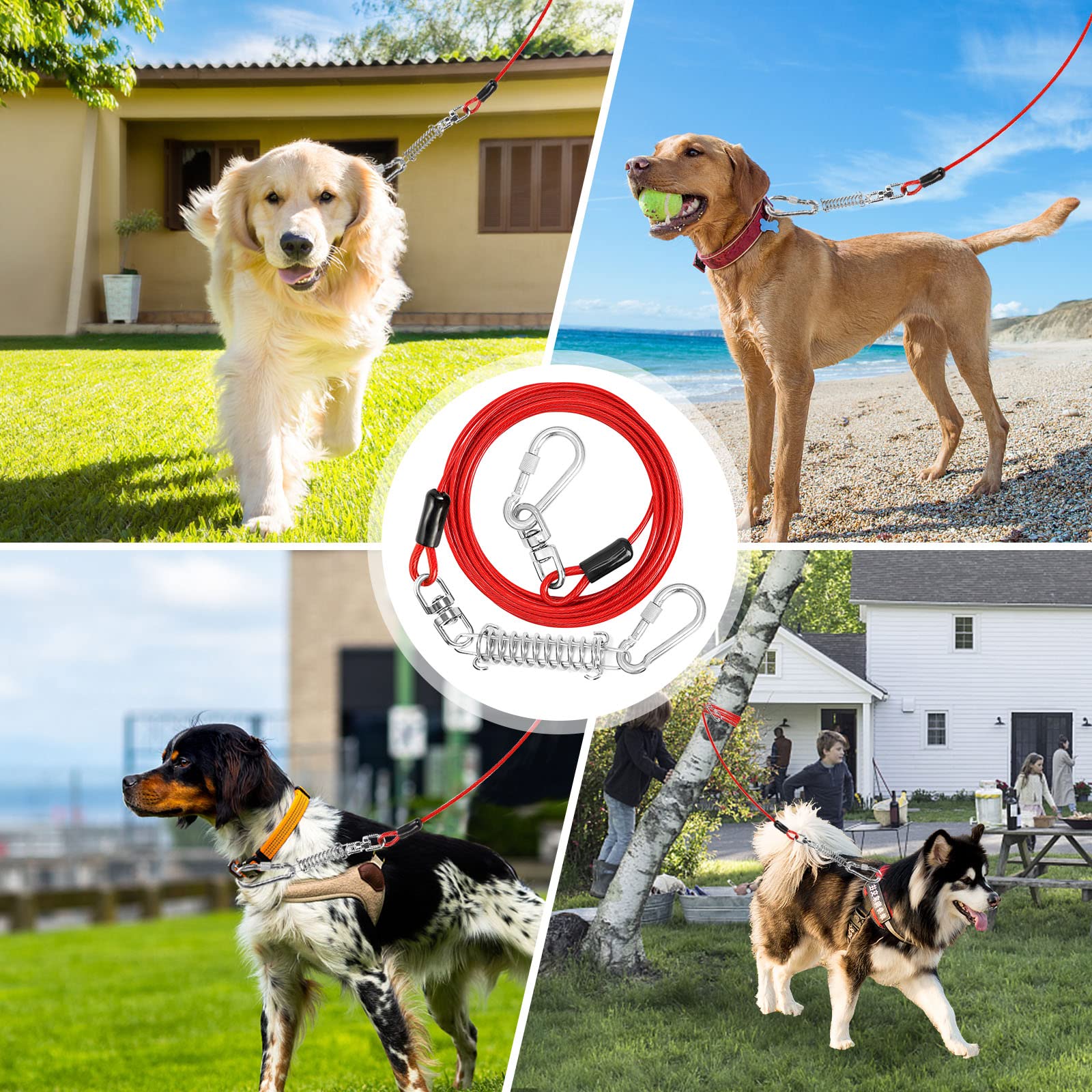 jenico dog tie out cable lightweight yet durable for travel and camping.