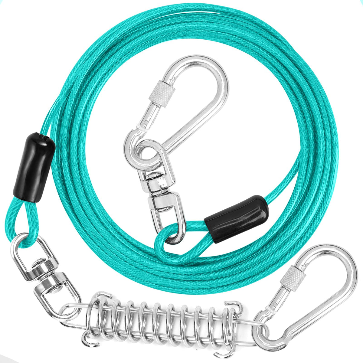 Jenico dog tie out cable with locking carabiner for secure tethering