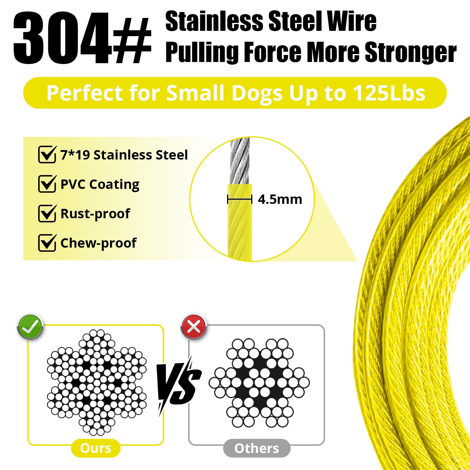 jenico dog tie out cable 360 swivel clip promotes smooth movement and prevents tangling