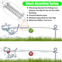 jenico Dog Tie Out Cable swivel hook demonstrates 360° rotation for tangle-free outings.