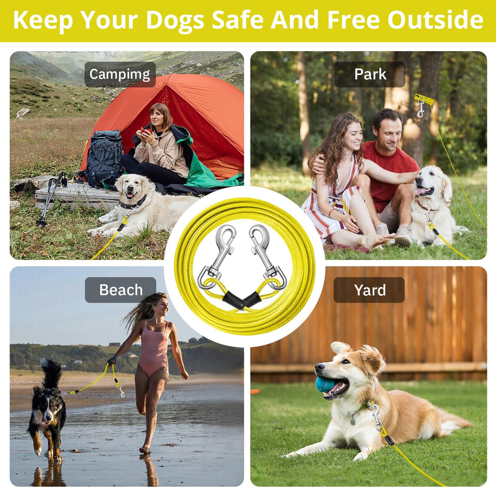 jenico dog tie out cable tree stake setup demonstrates easy outdoor anchoring options