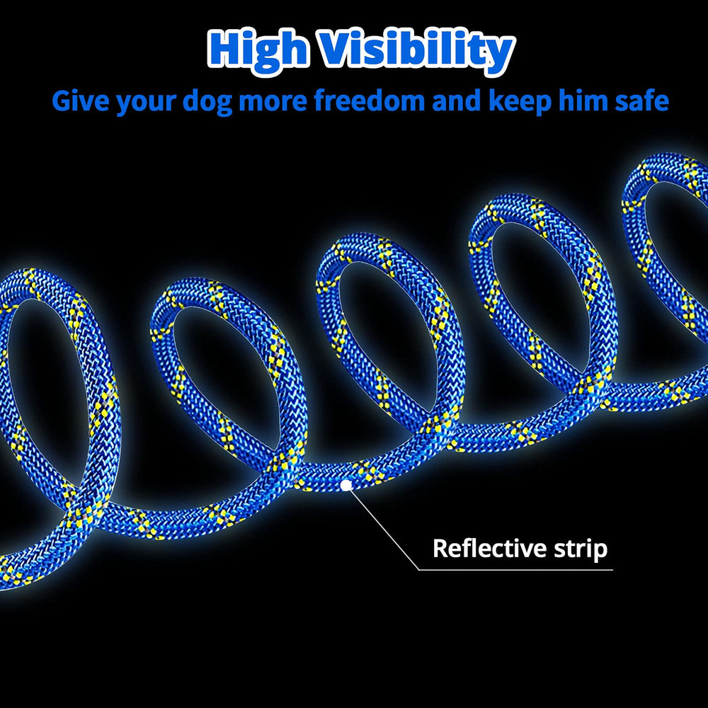 Jenico dog tie out reflective rope enhances night visibility and safety