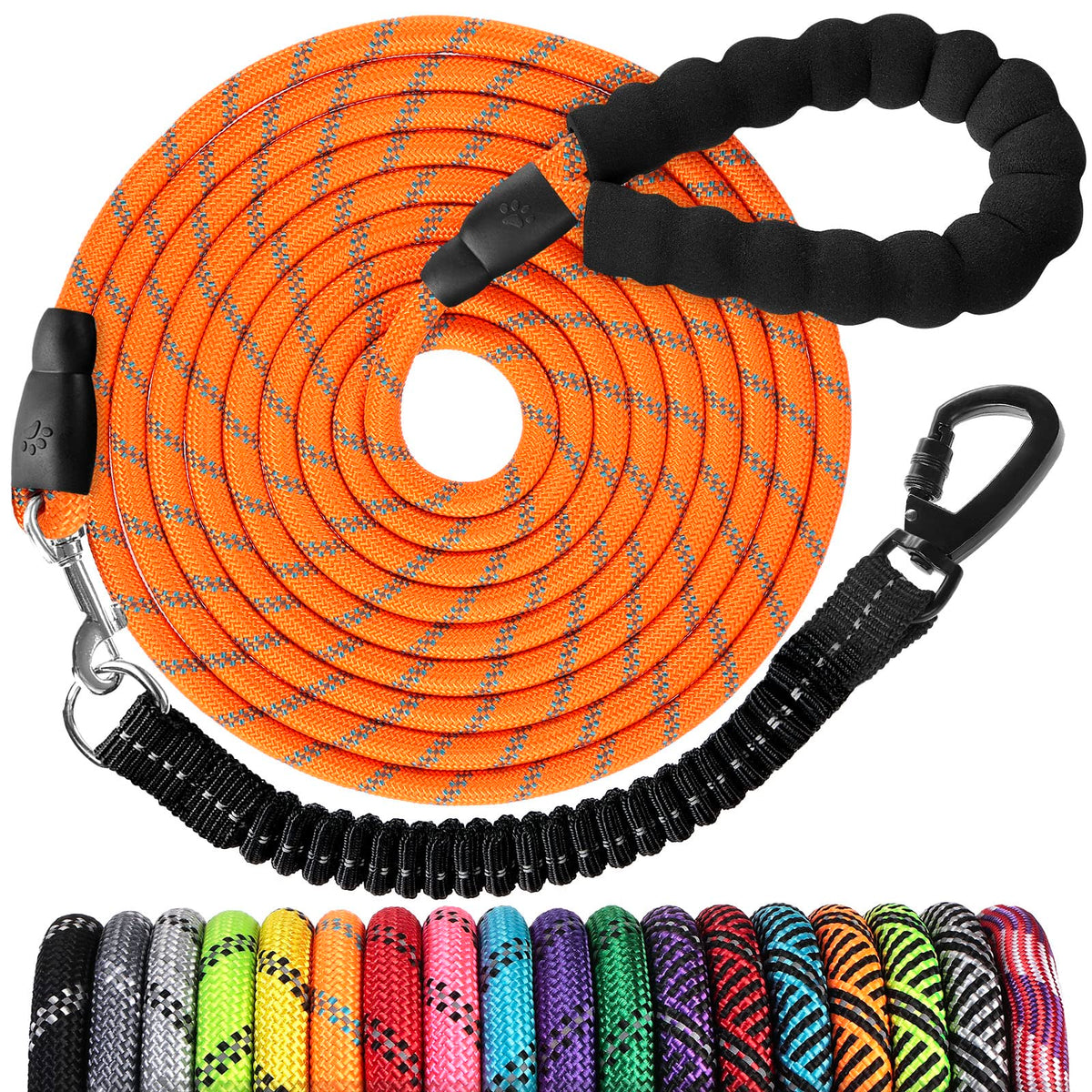 Jenico Long Dog Leash 100ft outdoor-walking shows durable rope for long walks.