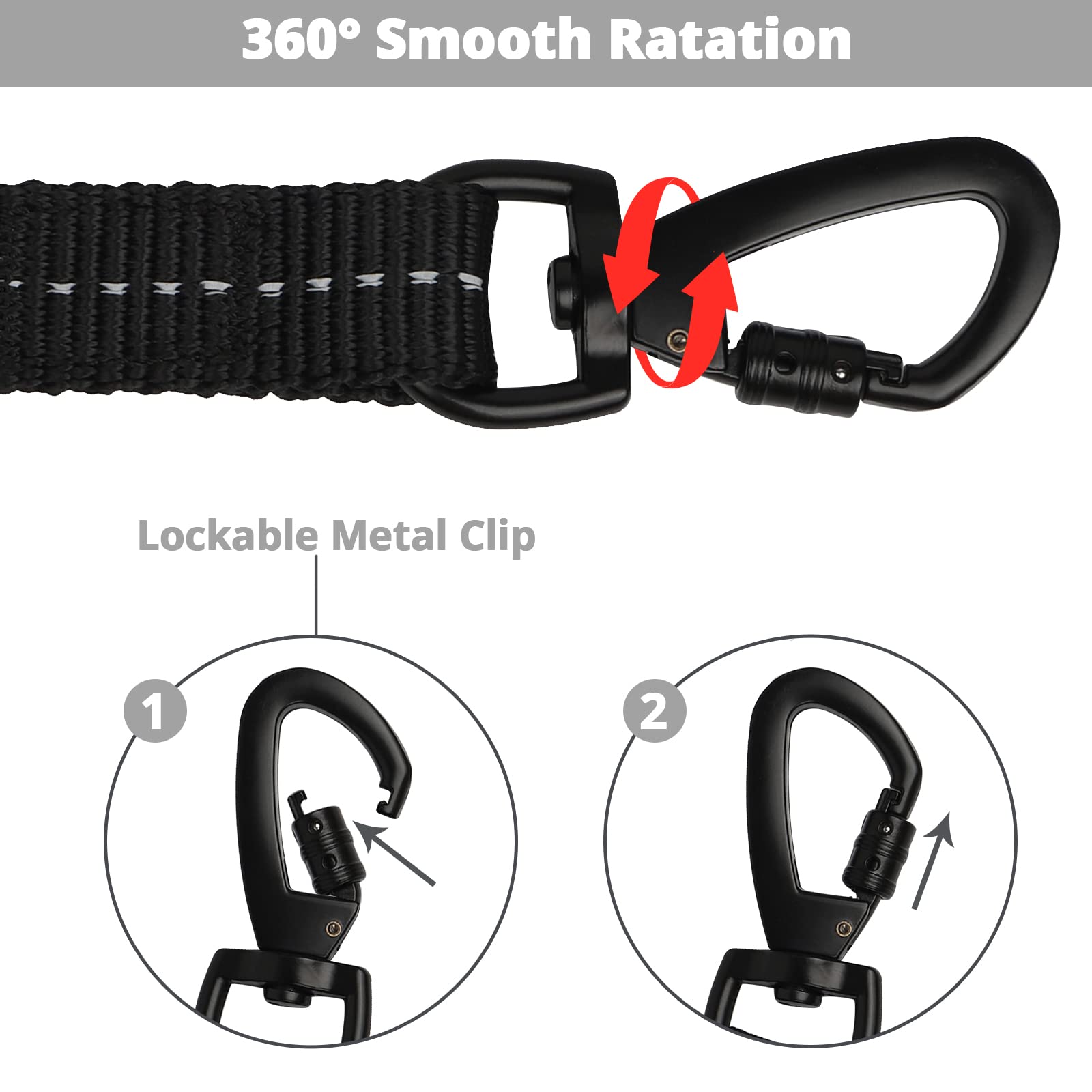 Jenico Long Dog Leash 20ft padded foam handle for soft grip and reduced rope burn