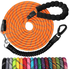 Jenico long dog leash 20ft padded-handle for comfortable daily walks.