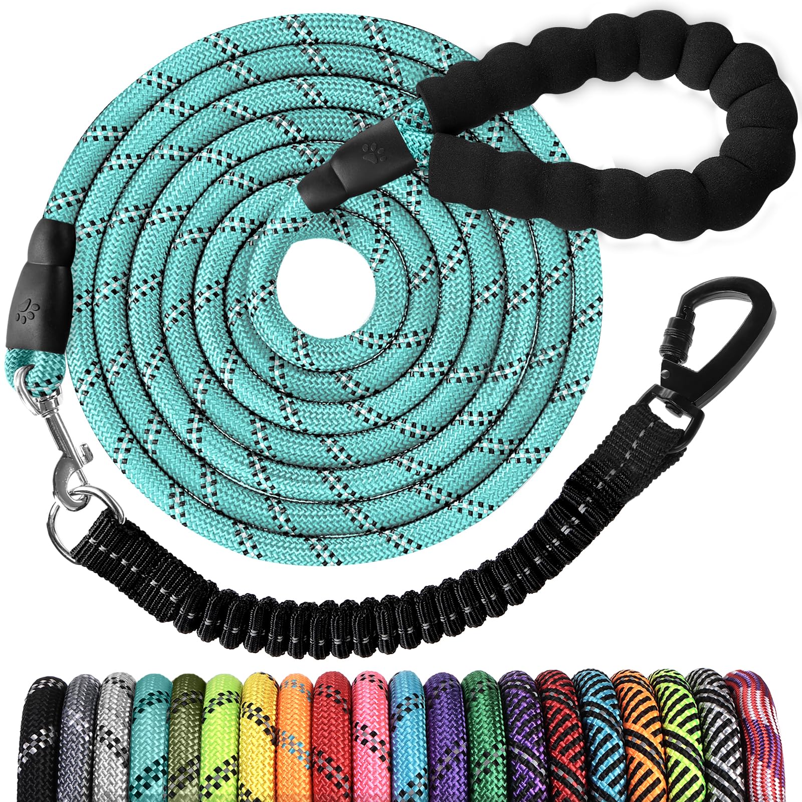 Jenico long dog leash with padded handle for comfortable daily walks and control.