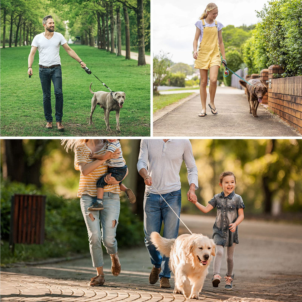 Jenico long dog leash 30ft night-walk-camping suits outdoor adventures with reliable length and security