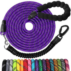 Jenico Long Dog Leash 30ft outer view shows durable construction for long hikes.