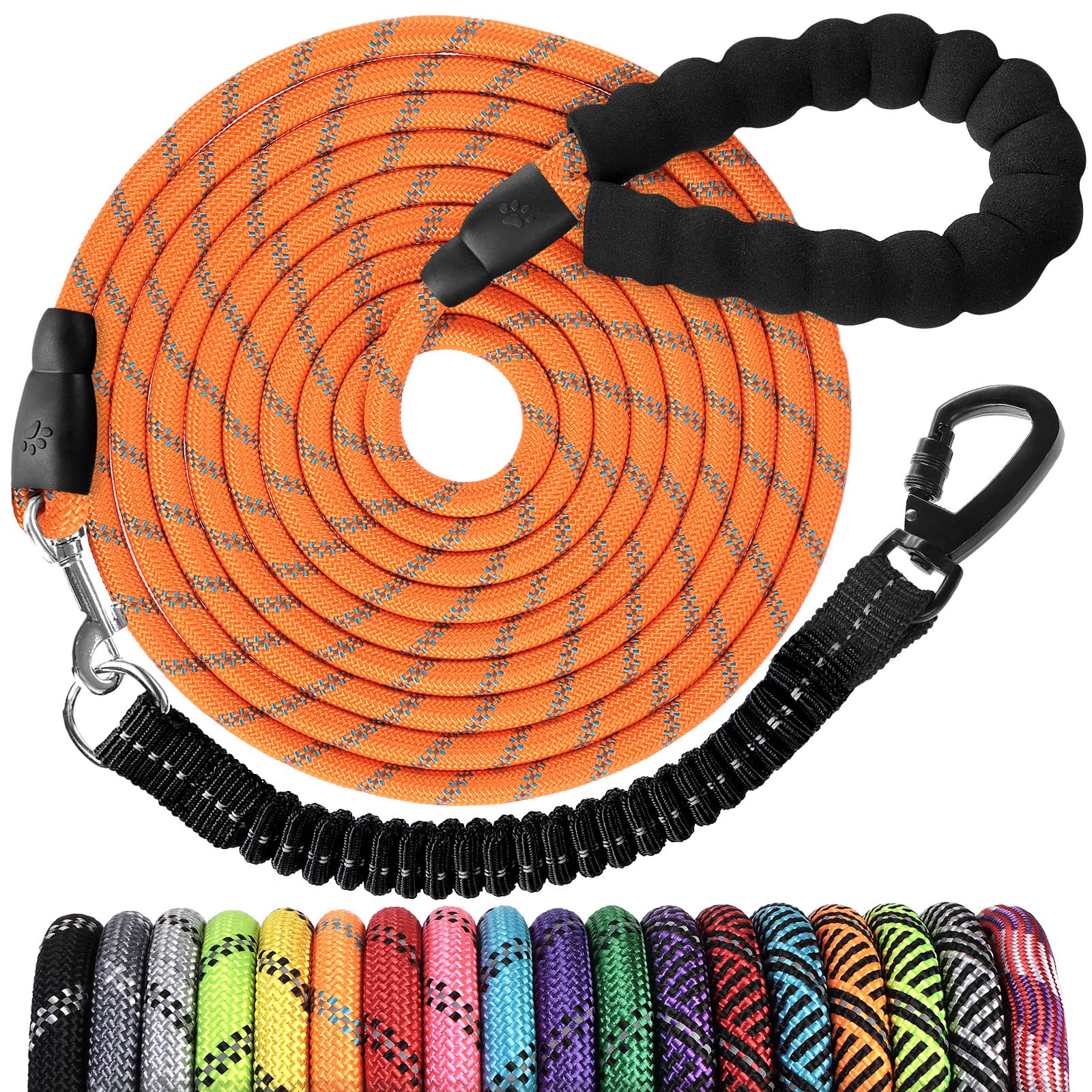Jenico long dog leash with 360 swivel hook for tangle-free control during walks
