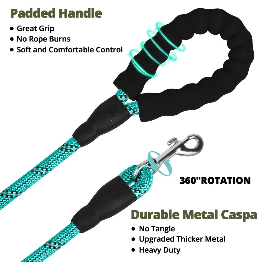Jenico leash with 360° lockable swivel hook reduces tangling during runs.