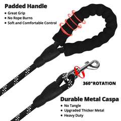 Jenico Long Dog Leash 360° swivel prevents twisting during walks