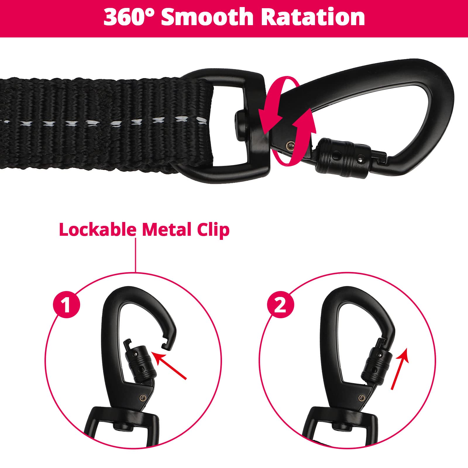 Jenico Long Dog Leash 50ft heavy duty nylon rope for durability on hikes.
