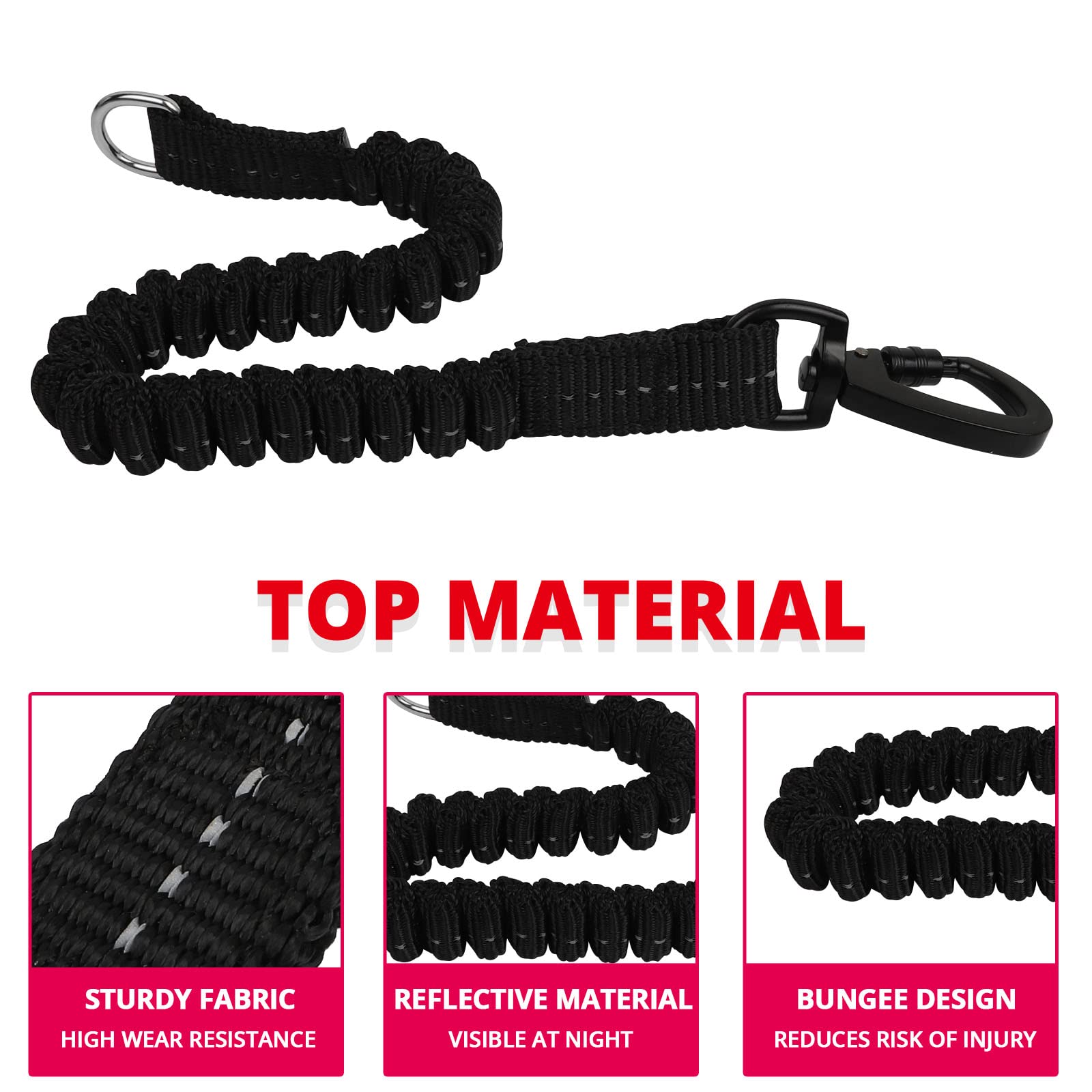 Jenico Long Dog Leash 50ft 360 swivel hook prevents twisting during outdoor runs.