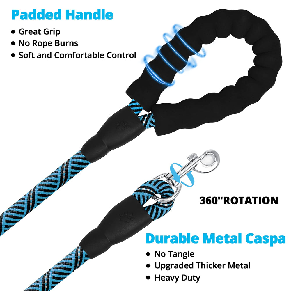 Jenico Long Dog Leash heavy-duty-nylon construction withstands strong dogs during outdoor training.