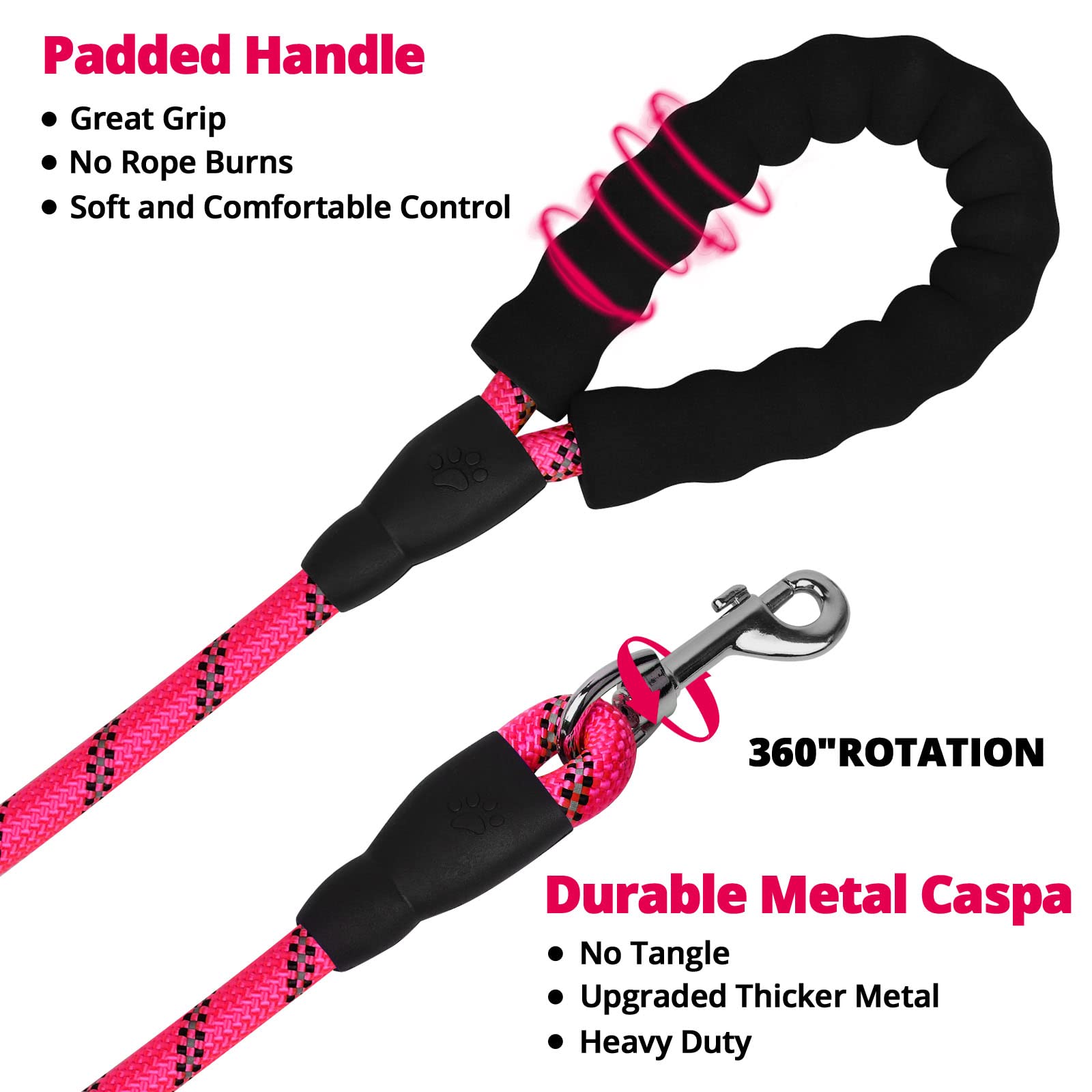 Mango ergonómico Jenico en rosa, agarre cómodo para caminatas largas.