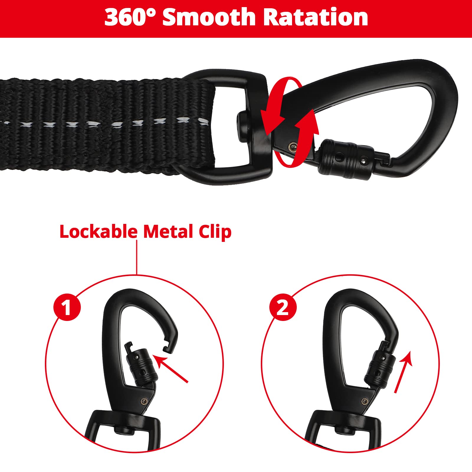 Jenico padded handle dog leash offers comfortable grip during long walks