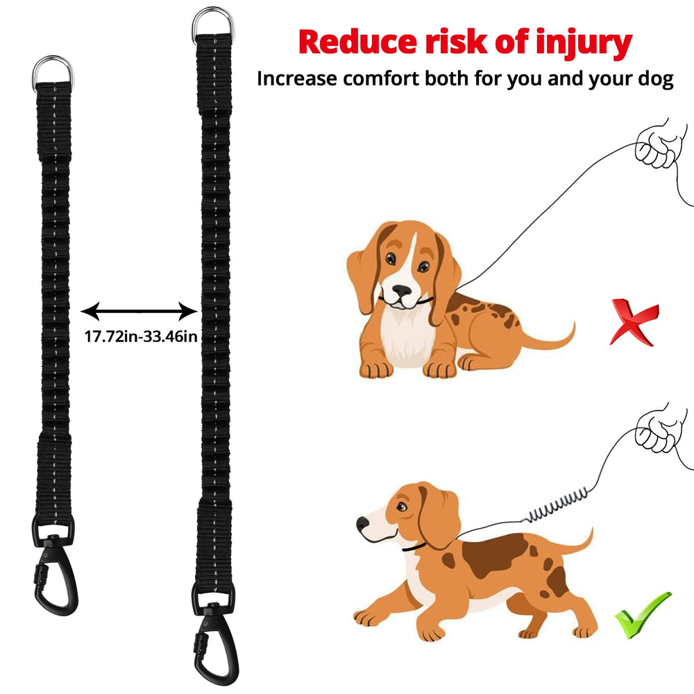 Jenico long dog leash features reflective bungee technology for smoother pulls