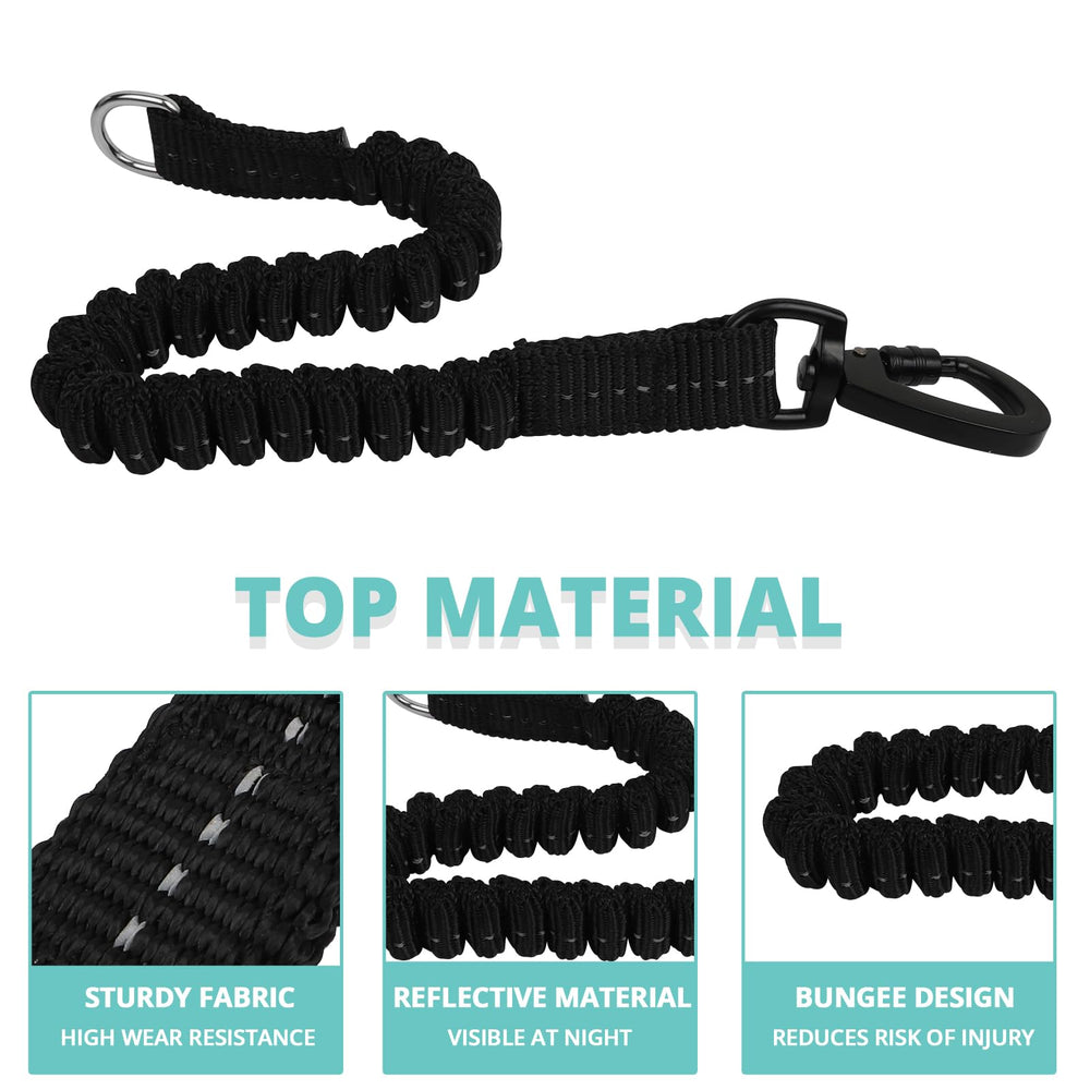 Jenico leash features reflective stitching for high visibility in low light.