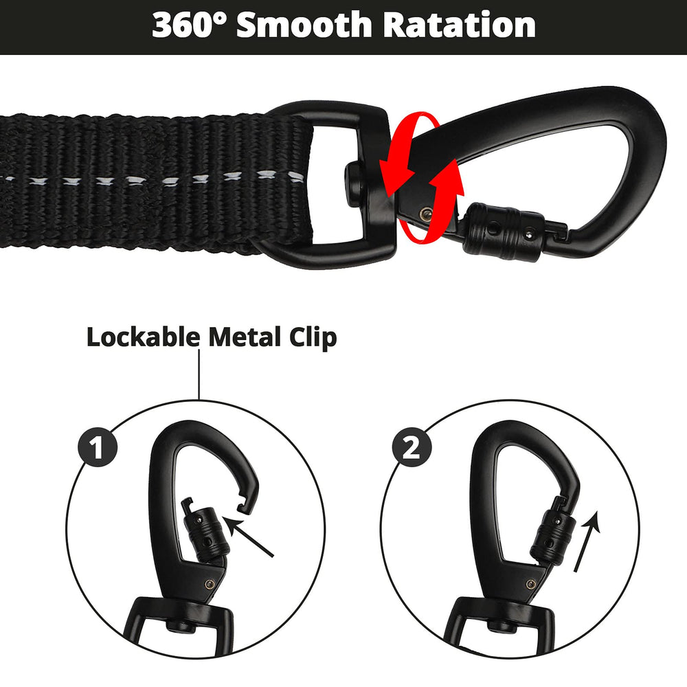 Jenico swivel-hook 360deg closeup demonstrates tangle-free training and freedom.