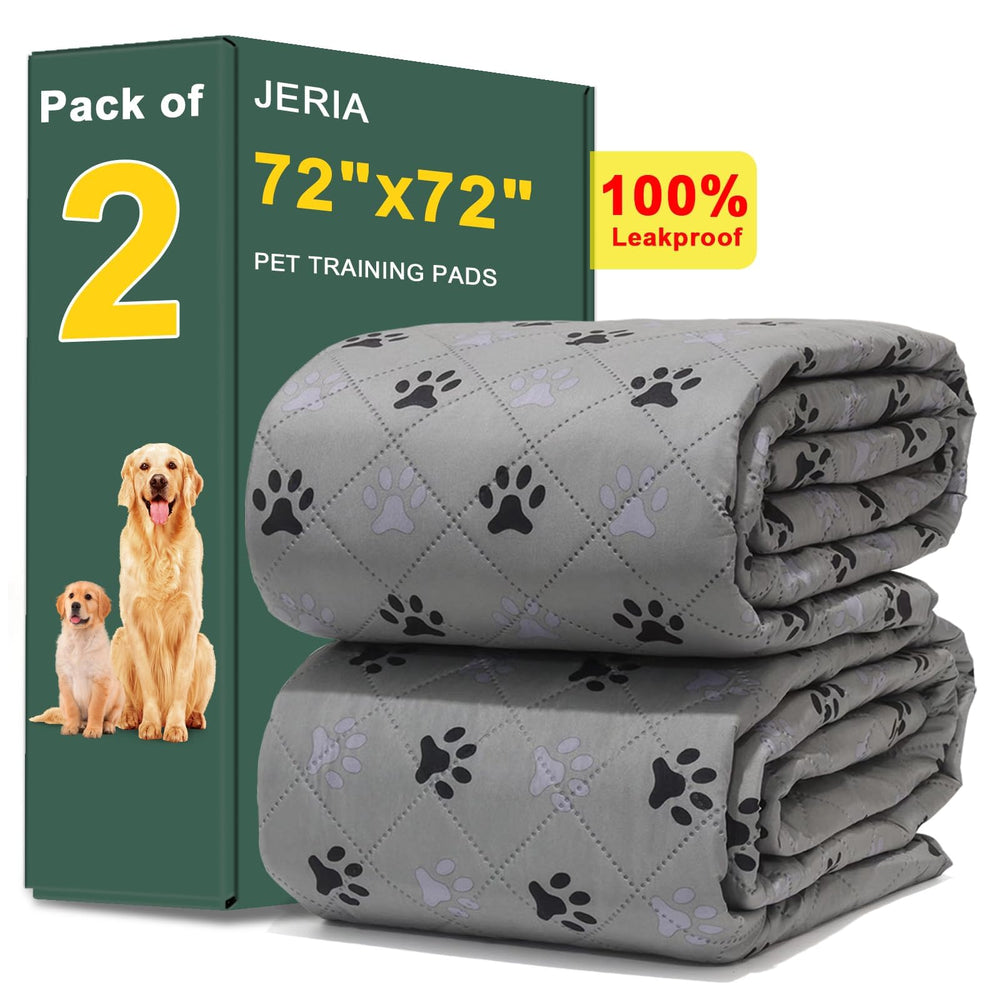 JERIA 2Pack 72x72 dog pee pad shows large size for training and quick drying