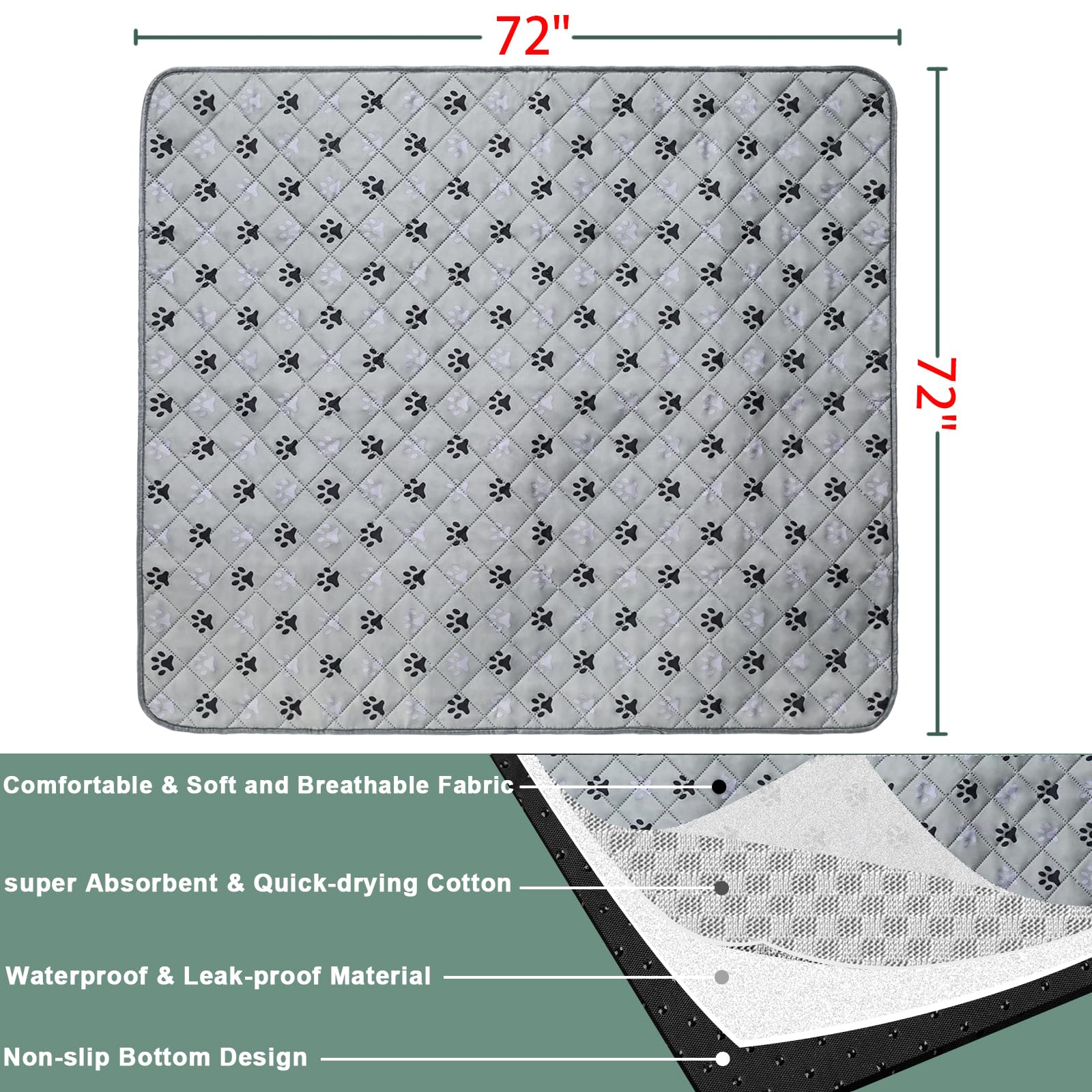 JERIA non-slip bottom dots keep the pad in place during playtime