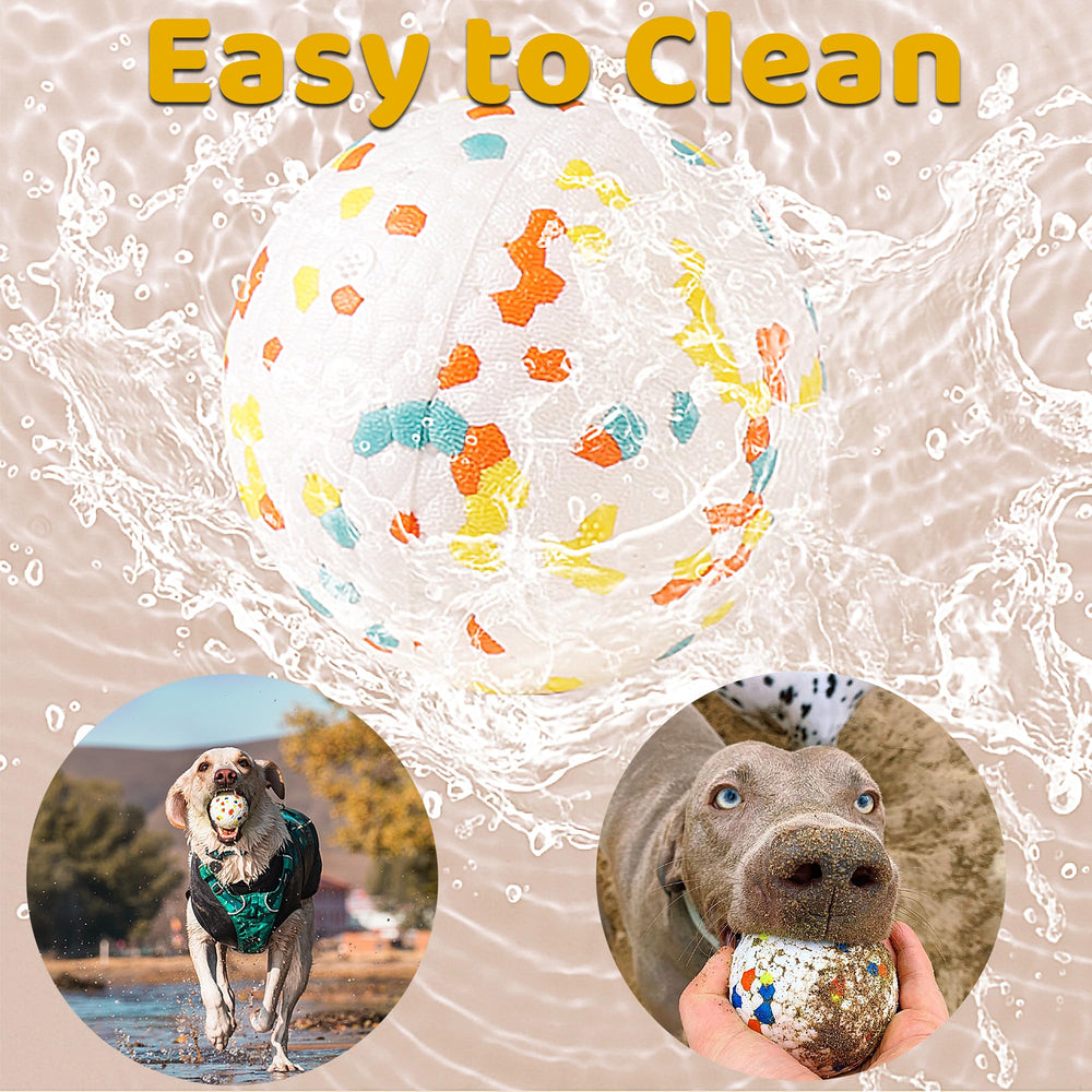 Two 3-inch JEROCK balls for medium to large dogs during training.