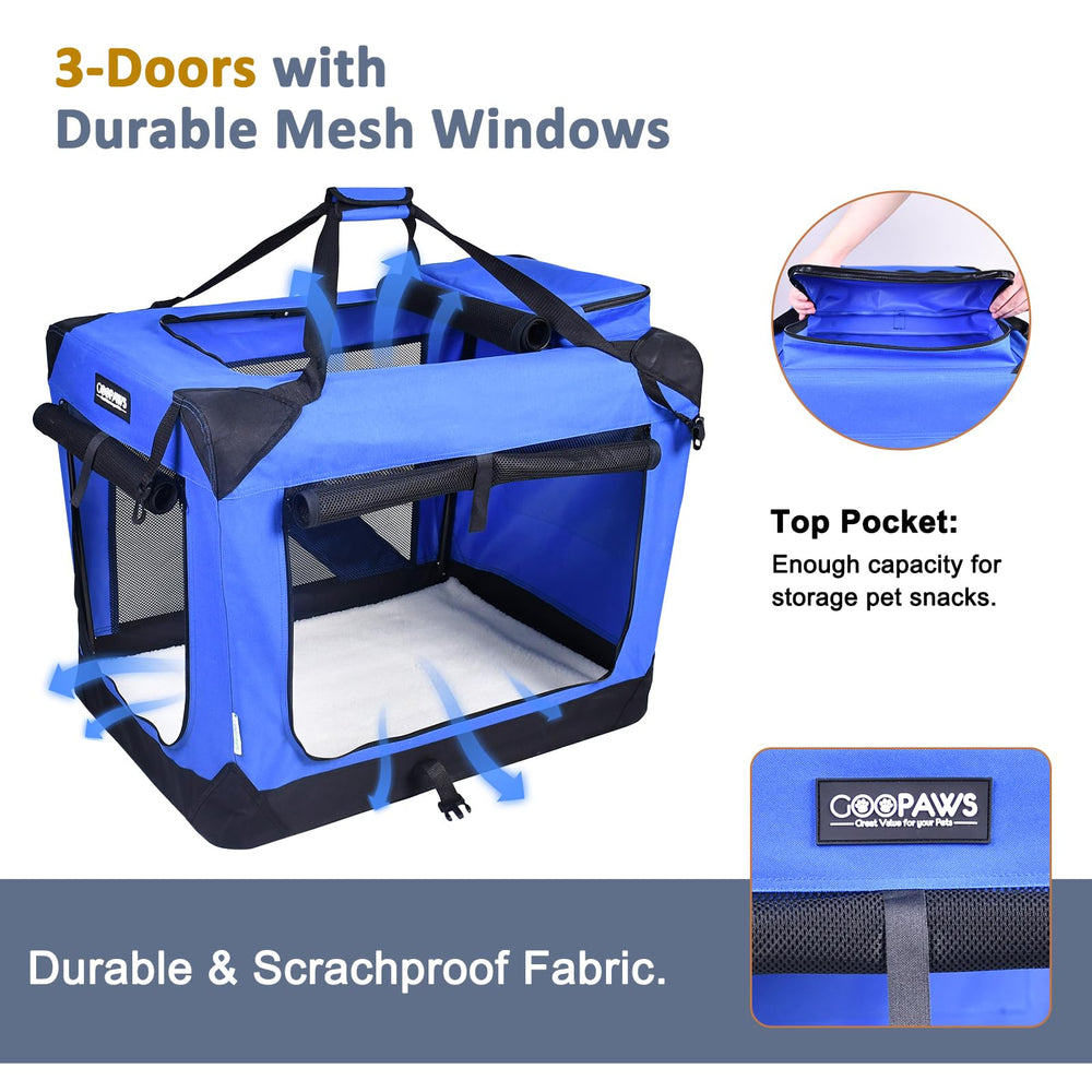 Jespet 36 soft dog crate top entrance for quick access and comfort.