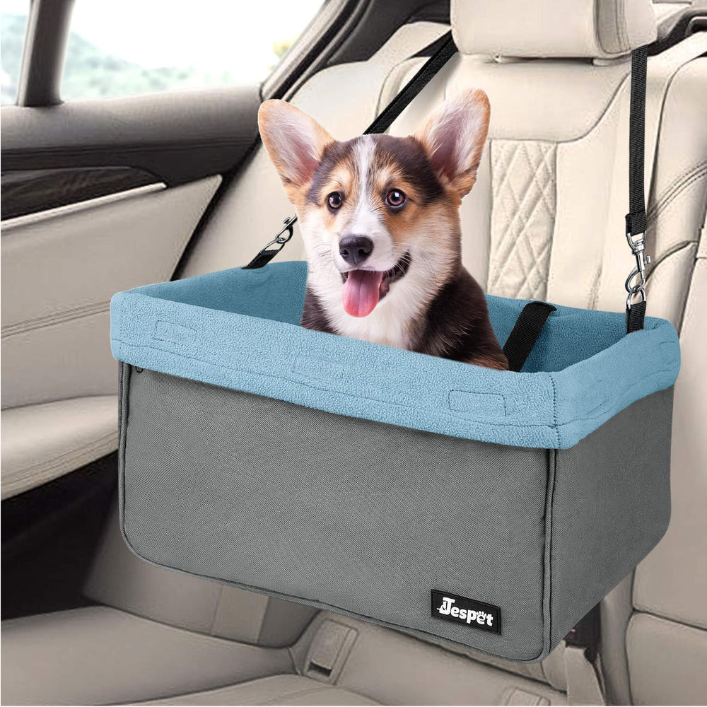 JESPET GOOPAWS easy-install booster seat helps secure your pet quickly for safer trips