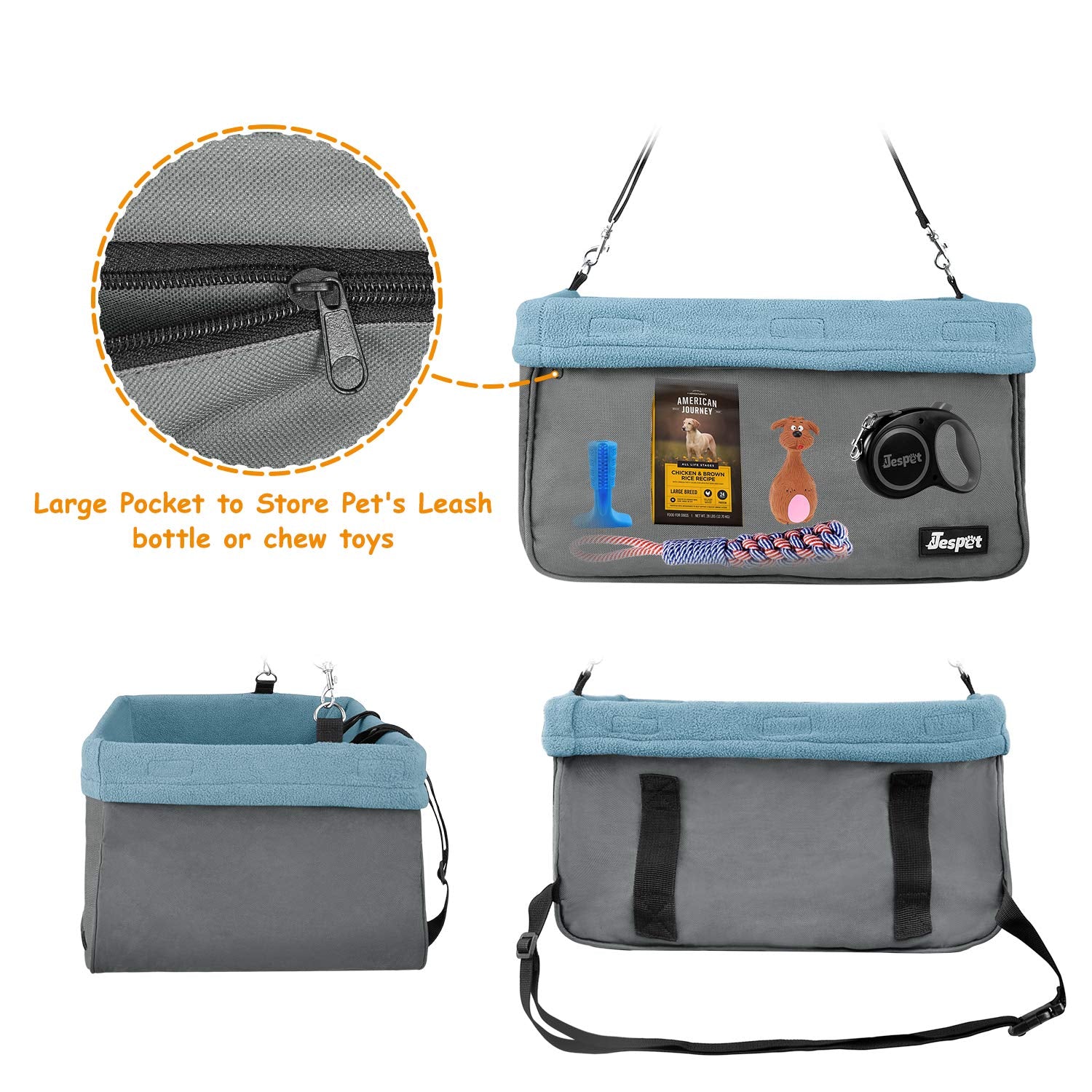 JESPET GOOPAWS fleece liner is removable and washable for easy cleaning after adventures