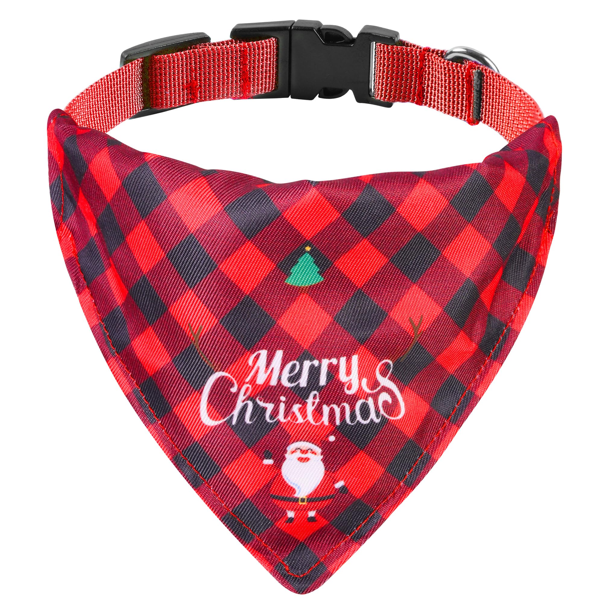 Jestrem Christmas dog bandana with quick-release buckle for safe, easy wear.
