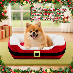 Jetec 26-inch Christmas dog bed with non-skid bottom keeps the bed steady on floors.