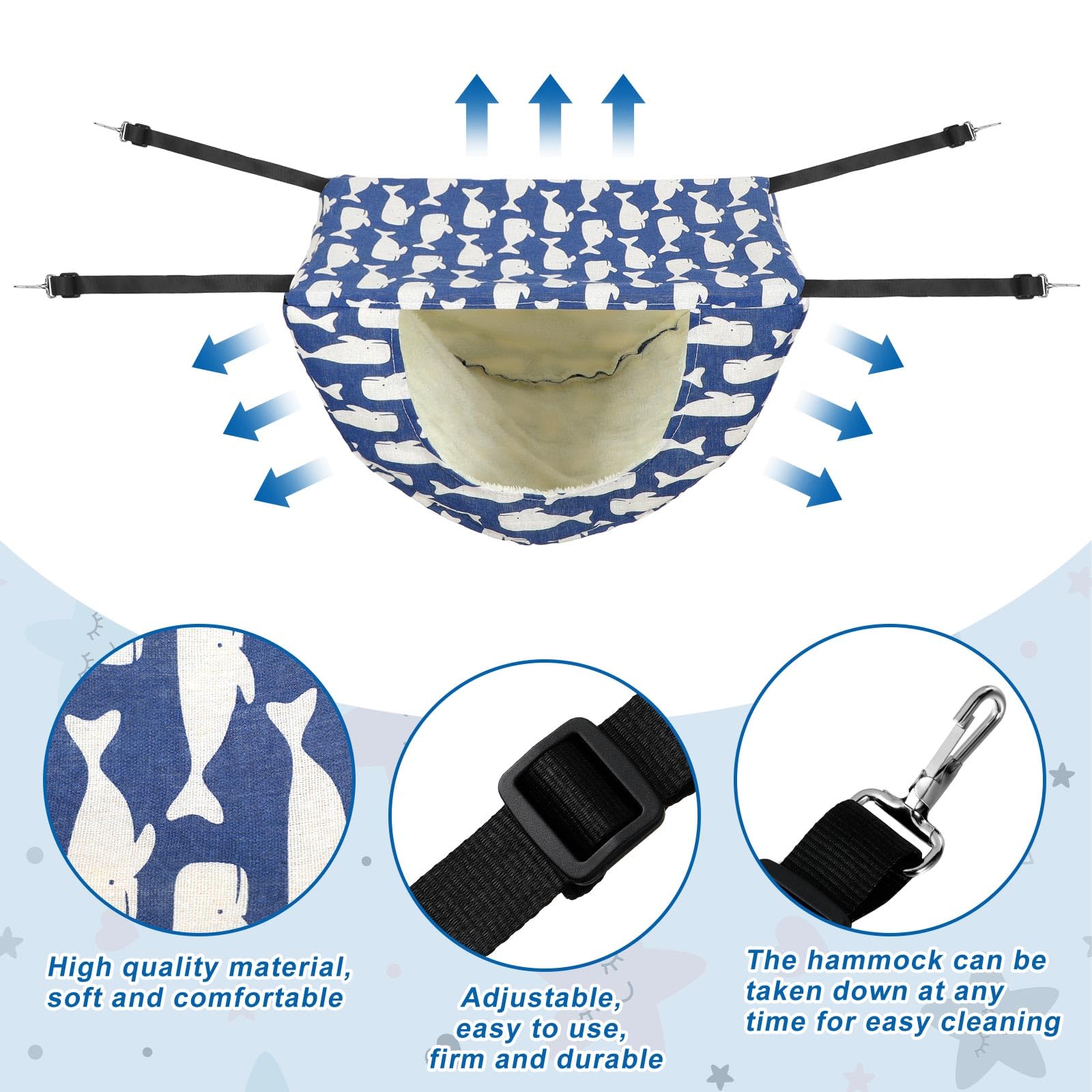 Jetec cat hammock easy-clean design suitable for hand or machine washing
