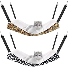 Jetec cat hanging hammock leopard pattern provides a cozy resting spot for small pets.