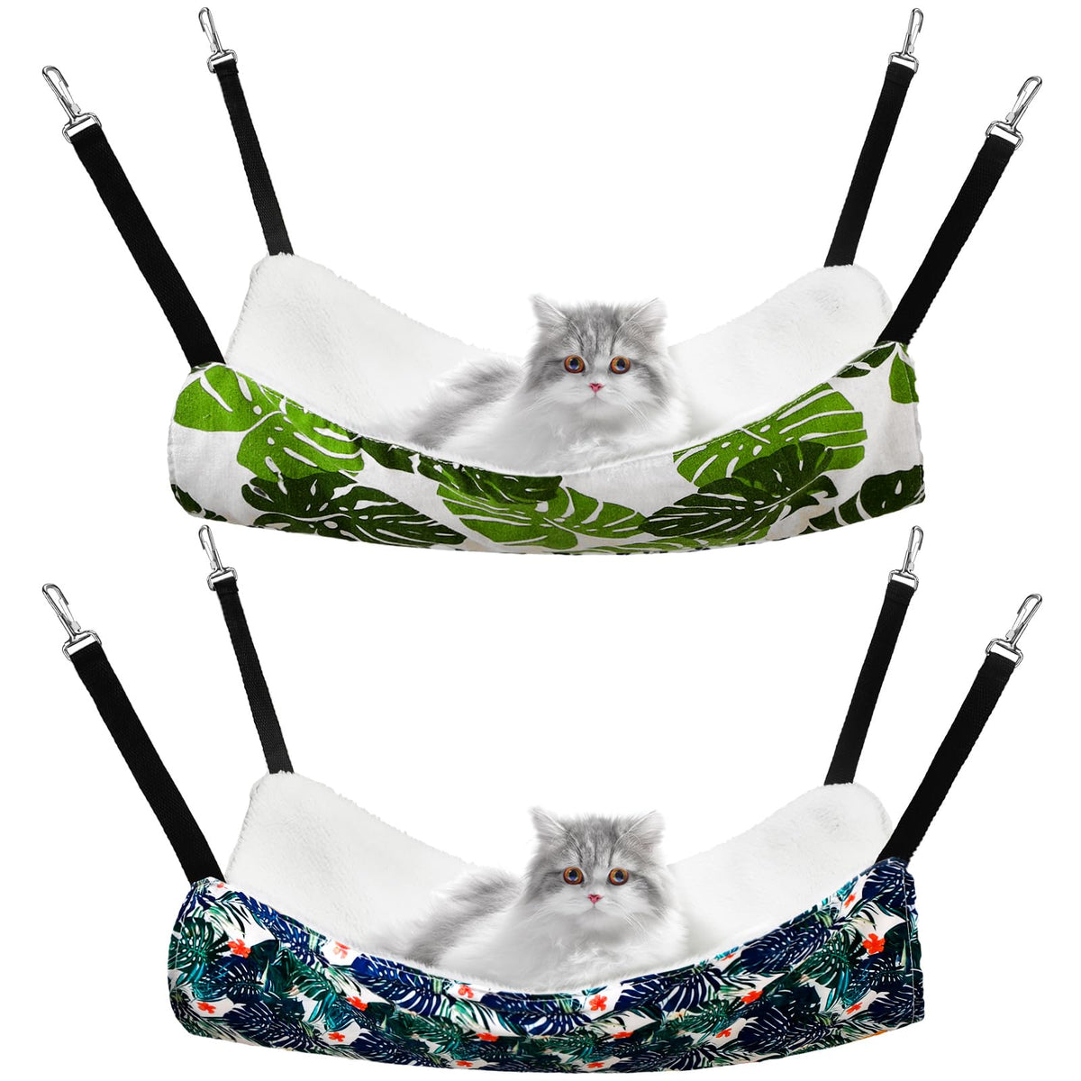 Jetec monstera-leaf-pattern cat hammock provides cozy resting space for small pets.