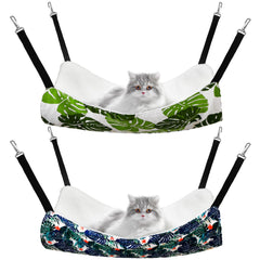 Jetec monstera-leaf-pattern cat hammock provides cozy resting space for small pets.