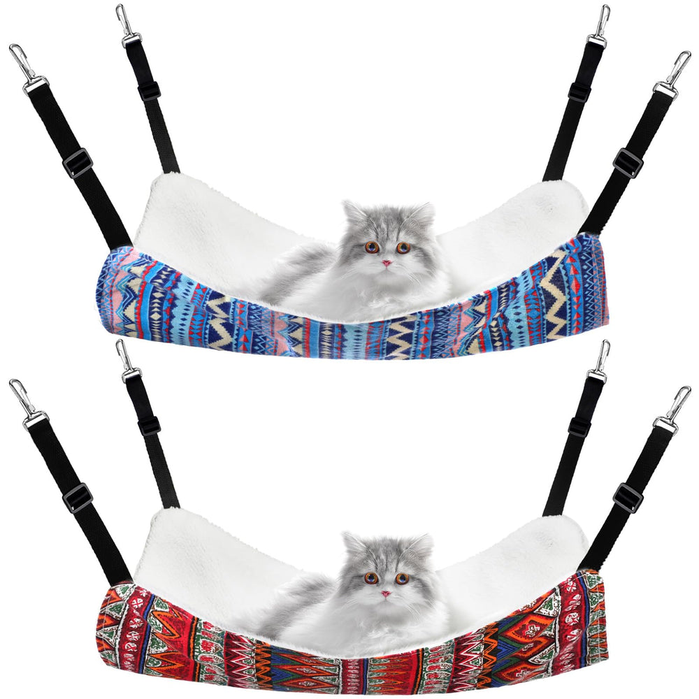 Jetec reversible cat hammock with ethnic pattern offers cozy rest for small pets.