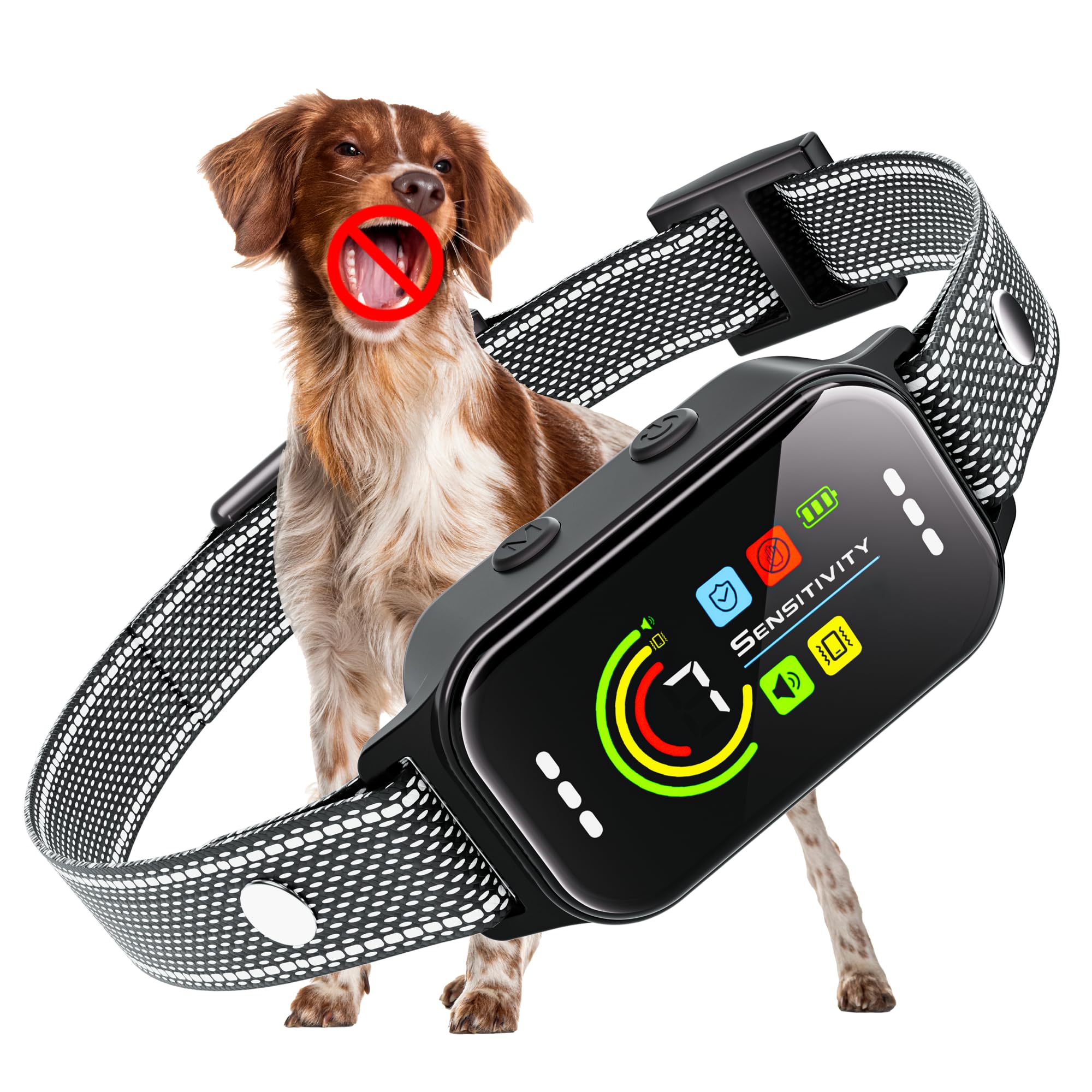 JEUJE Bark Collar worn on a dog, ready for training guidance.
